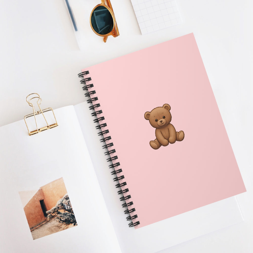 Pink Teddy Bear Spiral Notebook
